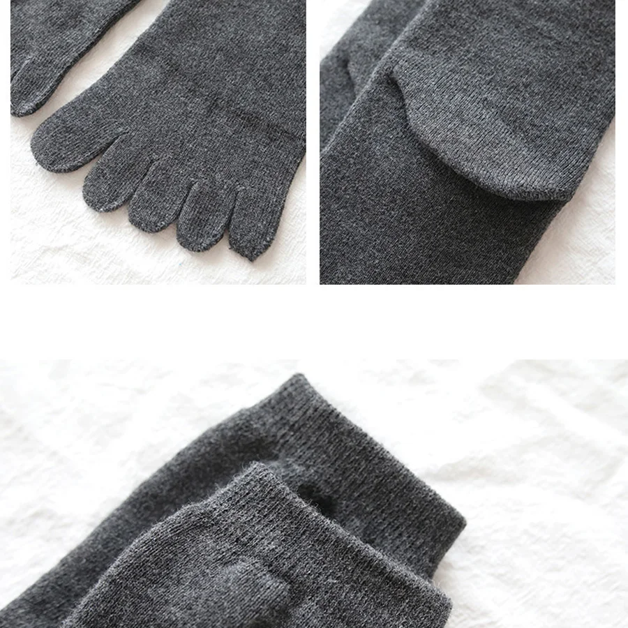 Winter Terry Fünf Finger Socken Zehen Thermische Warme Baumwolle Solide Kurze Business Atmungsaktive Weiche Elastische Männer Gegen Kalte Schnee Socken