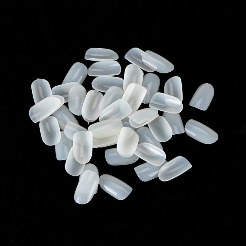 500PCS Natural Medium Oval Round Short False Nails Tips Full Cover French Fake Nail Tip Decorations Stickers Beauty Tool