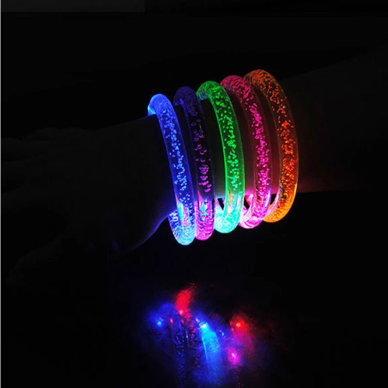 80pcs/lot led flashing light hand LED bracelet luminous crystal hand ring party toy decoration supplie colorful glow bangle