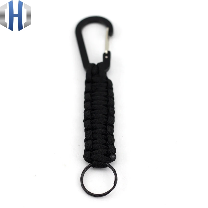 EDC 1PC Outdoor Survival Kit Parachute Cord Keychain Military Emergency Paracord Rope Carabiner For Keys 140kg Tensile Strength