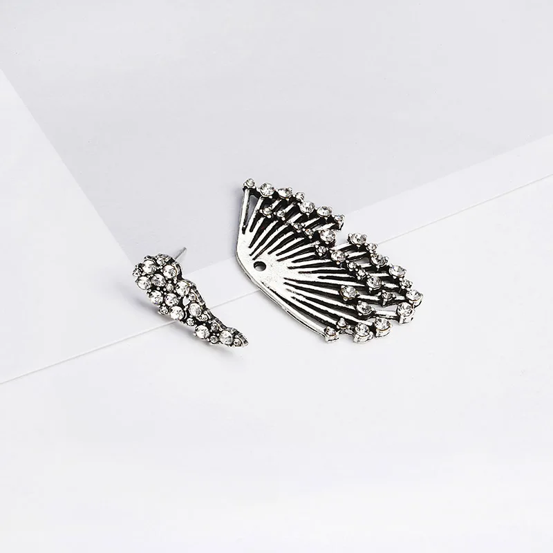Statement Crystal Stud Earrings For Woman Punk Rock Boucle D\'oreille Vintage Jewelry Dazzling Cubic Zirconia Brincos