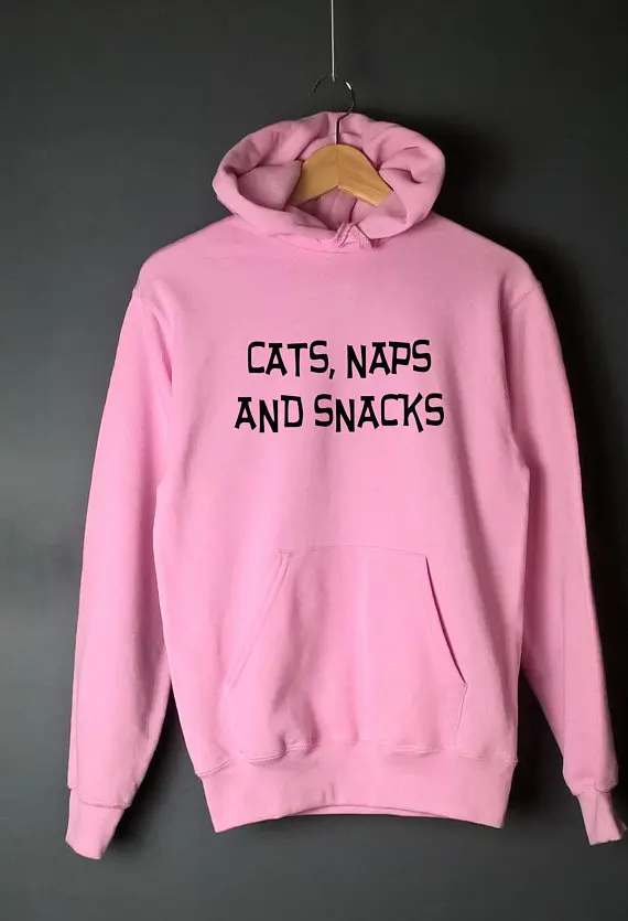 Sugarbaby Cats Naps and Snacks Cat sweatshirt Cat Hoodie Gift For Sister Mom High quality Fashion Tops Pink Hoody Drop ship