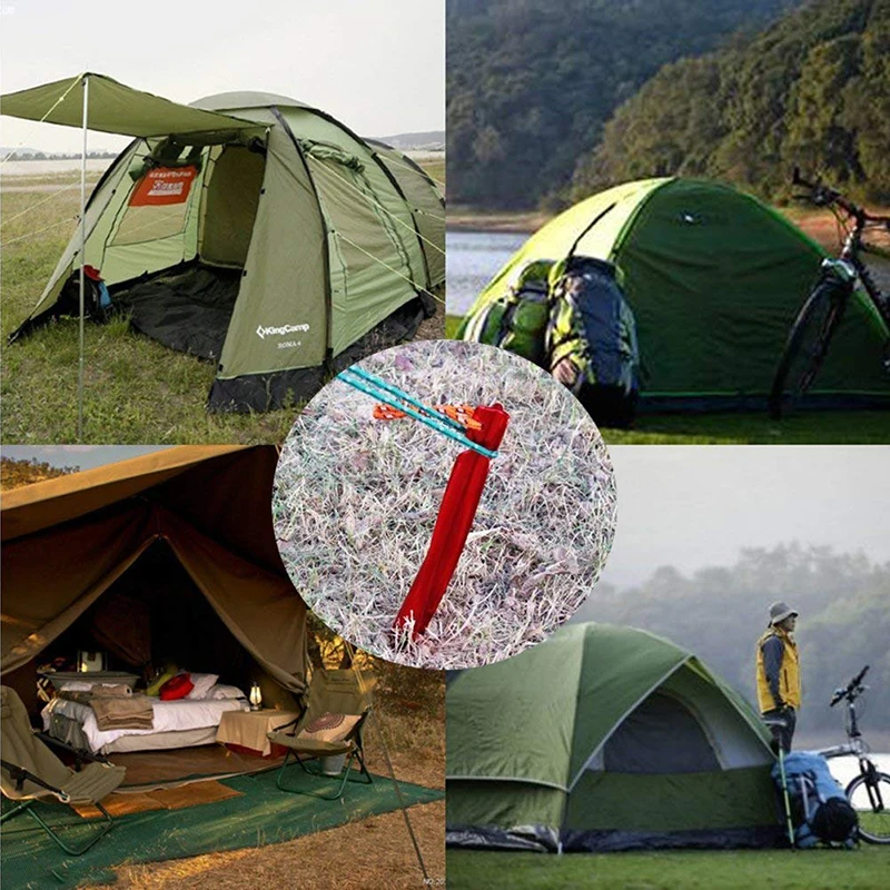 10Pcs/lot 25cm Aluminum Alloy Spiral Tent Pegs Garden Stakes Ground Nail Heavy Duty Hammock Camping For Guyline Awning Canopy
