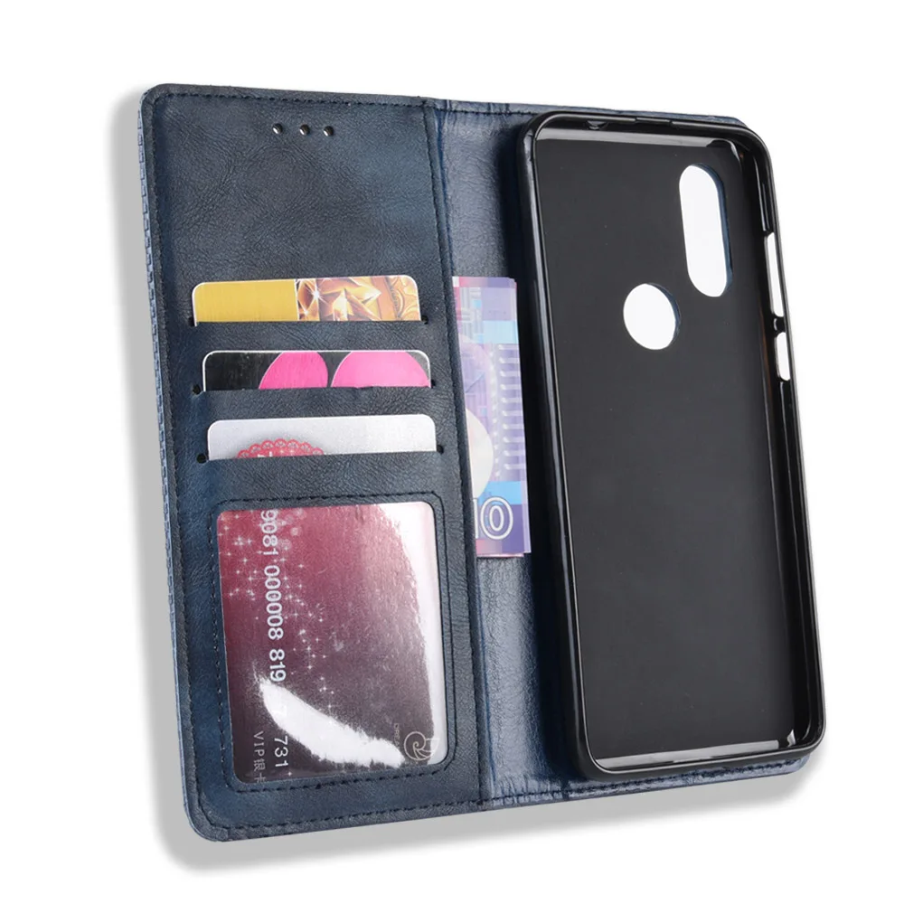 For Motorola One Vision Case Wallet Flip Style Leather Vintage Phone Cover For Motorola One Vision XT1970-1/3 with Photo frame