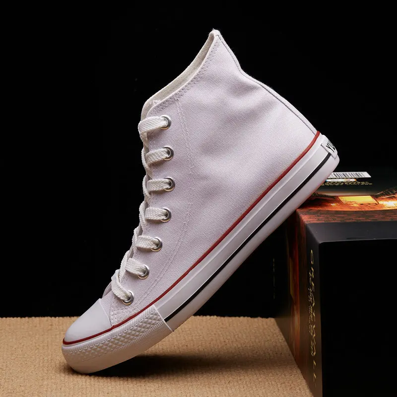 Brand Cheap High Quality Men Canvas Shoes Summer Solid High Top Unisex Sneakers Basic Couple Waterproof Male Casual Flat Shoes