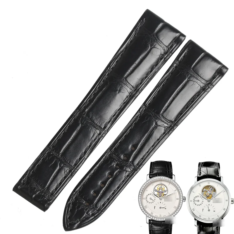 

WENTULA watchbands for Blancpain VILLERET 6025 alligator skin /crocodile grain watch band man