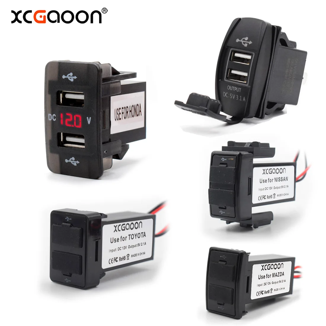 

Автомобильное зарядное устройство с 2 USB-разъемами для TOYOTA / HONDA / MITSUBISHI / NISSAN / MAZDA / SUZUKI