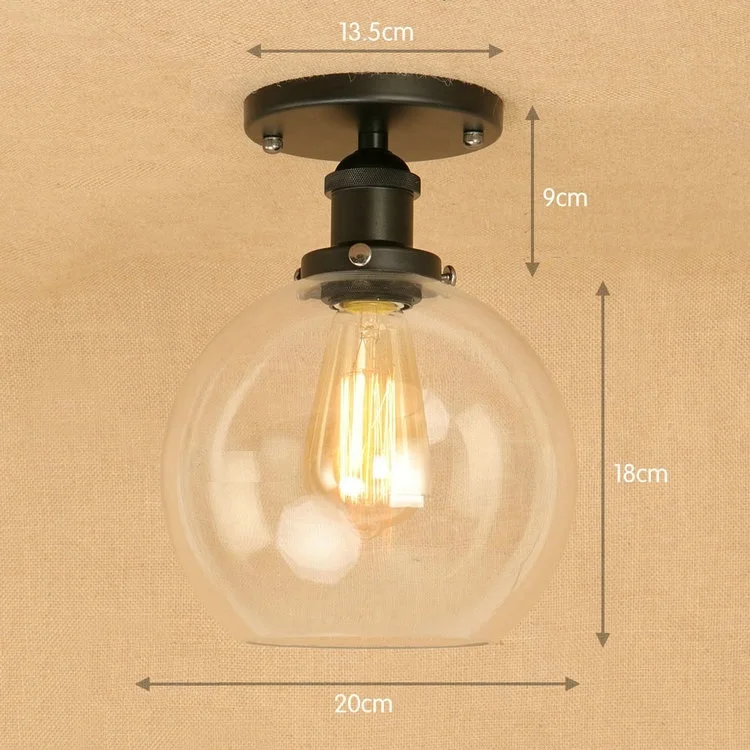 

IWHD Blaack Led Ceiling Light Fixtures Glass Ball Lampara de techo Vintage Ceiling Lights For Living Room Home Lighting Avize