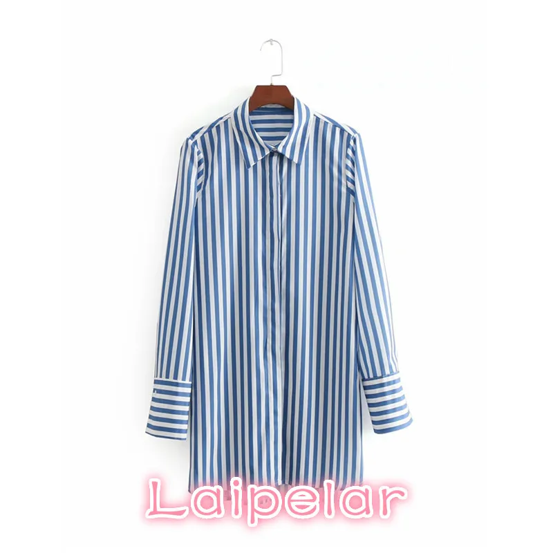 Blusa de manga larga a rayas para mujer, camisa Vintage de oficina irregular, moda coreana, ropa de calle