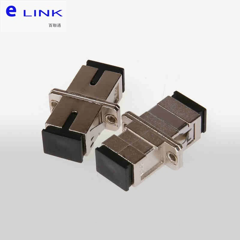 fiber SC adapter Metal Simplex optical fibre connector ftth coupler metal housing SM MM factory supply ELINK SC-SC