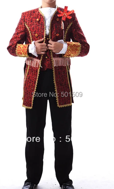 

Free ship Medieval Renaissance mens costume period Vampire Costumes performance /Prince William /civil war/Colonial Belle stage