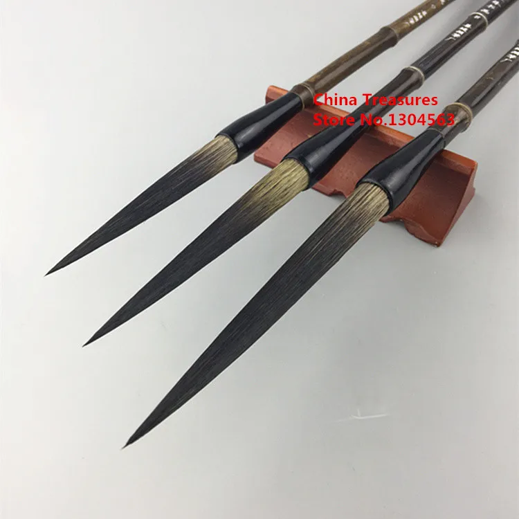 3pcs/lot Chinese Calligraphy Brush Chinese Painting Brush Pen Chinese Ink Brush Long Hair Writing Brush Pen Mo Bi Bear Hair