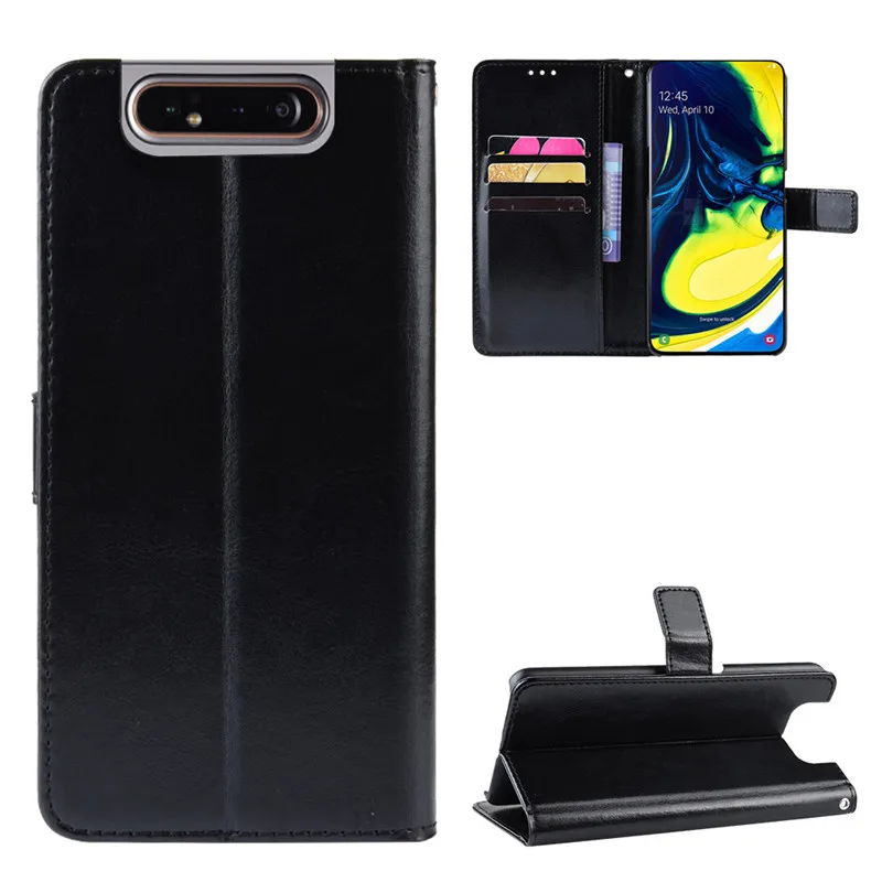 For Samsung Galaxy A80 Case Leather Flip Wallet Phone Case For Samsung A 80 A805F A805 SM-A805F Case Stand Function Card Holder