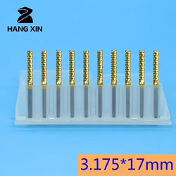 HANGXIN-cortador de carburo de tungsteno para máquina de grabado, brocas de fresado de PCB de 3.175mm, enrutador CNC, 10 unidades