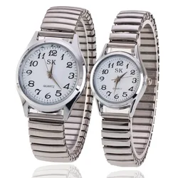 Relojes de pulsera de moda para hombres y mujeres, banda elástica Flexible, relojes de cuarzo, reloj de vestir para hombres y mujeres, relojes casuales simples