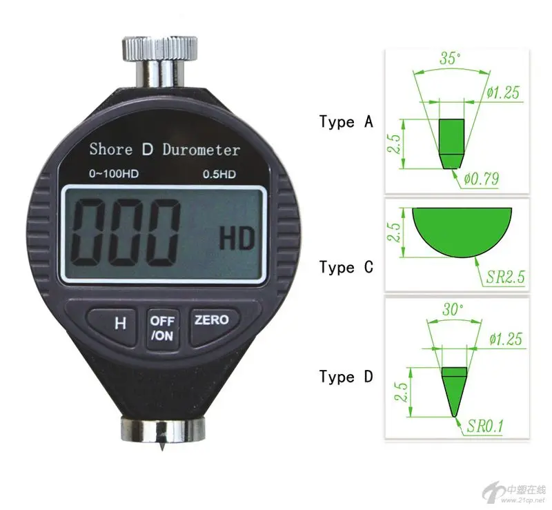 Digital Shore Hardness Tester Meter Durometer Type D  For Hard rubber plastic resin acrylic glass thermoplastic rubber fibers