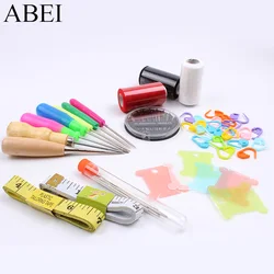 Quality Needles Sewing Tools Plastic Handle Awl Leather Hole Puncher Stitching Tools Drill Tools Crochet Locking Stitching DIY