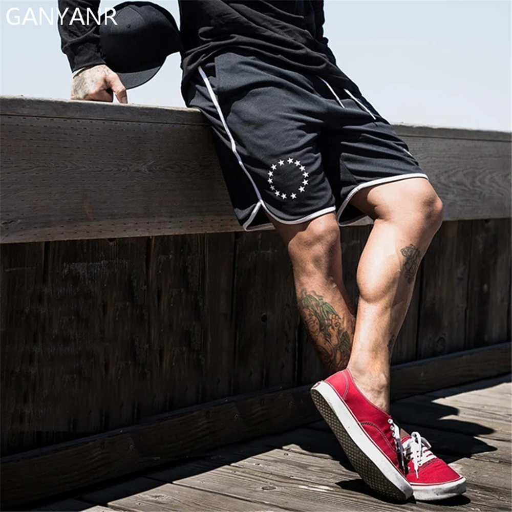 

GANYANR Running Shorts Men Gym Sports Basketball Athletic Leggings Soccer Marathon Tennis Crossfit quick dry Fitness Boxer