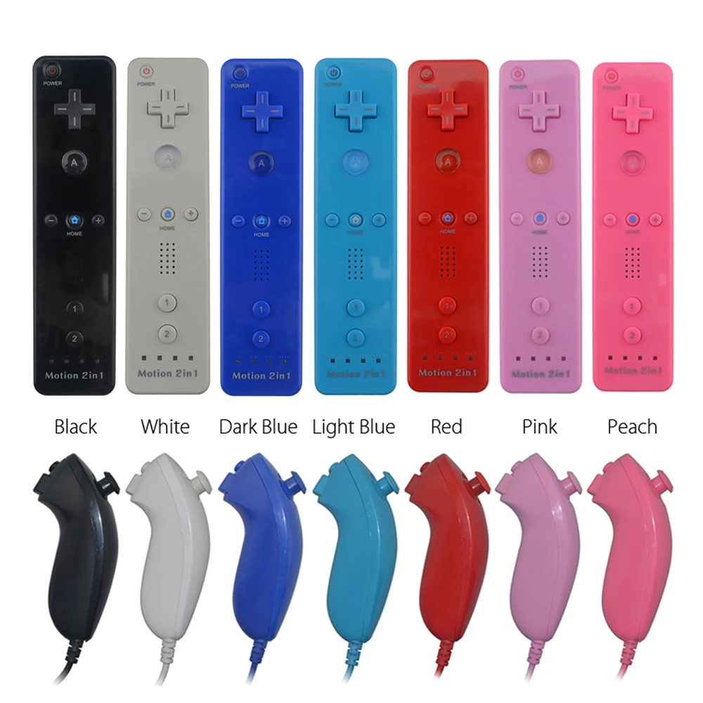 Voor Nintend Wii 2 In 1 Set Draadloze Bluetooth GamePad Afstandsbediening SYNC Joystick Linkerhand + Nunchuck Optioneel Motion Plus