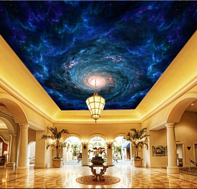 Custom papel DE parede 3 d, the universe stars and black holes for the living room bedroom ceiling wall waterproof wallpaper