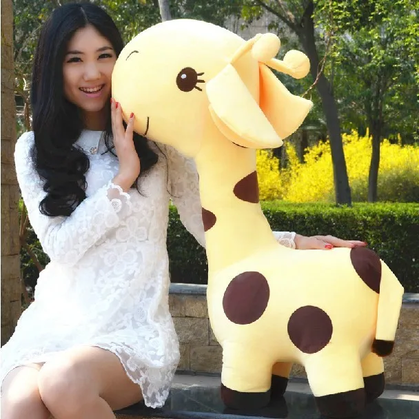 stuffed animal 80 cm cartoon giraffe plush toy lovely giraffe doll huge throw pillow gift w5089