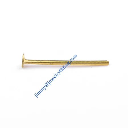 Jewelry Making findings Raw brass metal Head Pins with flat end Scarf Pins jewellry findings 0.7*12mm shipping free