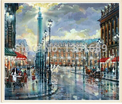 DIY Diamond Mosaic Technology Pattern Painting Embroidery Picture Cross Stitch Kits Romantic Beautiful Scenery European Town