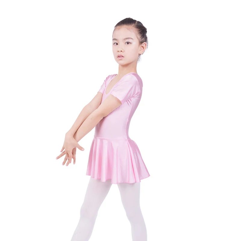 

New Arrival Short Sleeved Spandex Gymnastics Leotard for Girls Ballet Dance Latin Dance Dress Clothing Kids Dance Wear 3 Colours