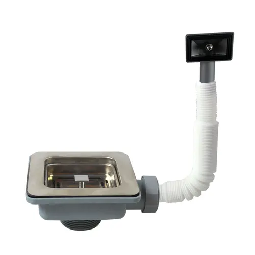 Imagen 2 del producto Talea Deluxe-fregadero de cocina de acero inoxidable 304, colador individual, cesta de drenaje con tubos de drenaje, colador cuadrado