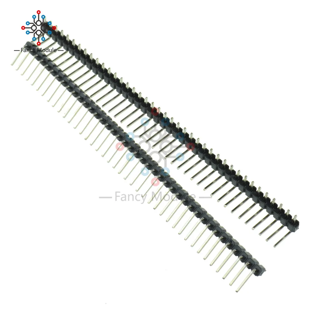 10pcs 40 Pin 1x40 Single Row Male 2.54mm Breakable Pin Header Right Angle Contor Strip Prototype Shield DIY