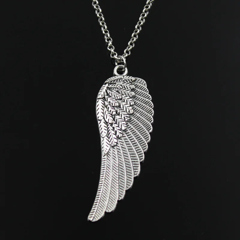 New Fashion Angel Wings Pendants Round Cross Chain Short Long Mens Womens Silver Color Necklace Jewelry Gift