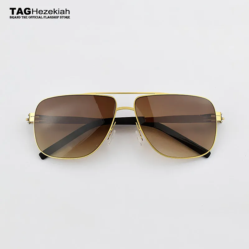 

2024 new Top Brand Germany Stainless Steel metal sunglasses Men Square Myopia Ultra-light slim fashion retro sun glasses Driving