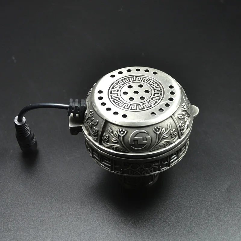 Metal E-Shisha Smokepan Electronic Shisha Tobacco Bowl with Ceramic Charcoal Holder Hookah Chicha Nargile Waterpijp Accessories