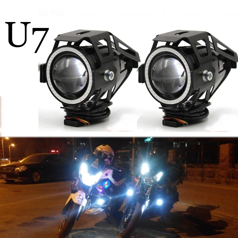 

Meetrock 2 pcs Motorcycle Headlight led U7 Motorbike Driving fog daytime running light drl Light Lamp switch Moto Accessories