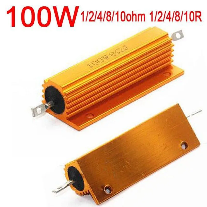 100W Watt 1ohm 1R  2ohm 2R /4 ohm 4R / 8ohm 8R  10ohm 10R Power Metal resistor for tube amp test dummy Load Amplifier