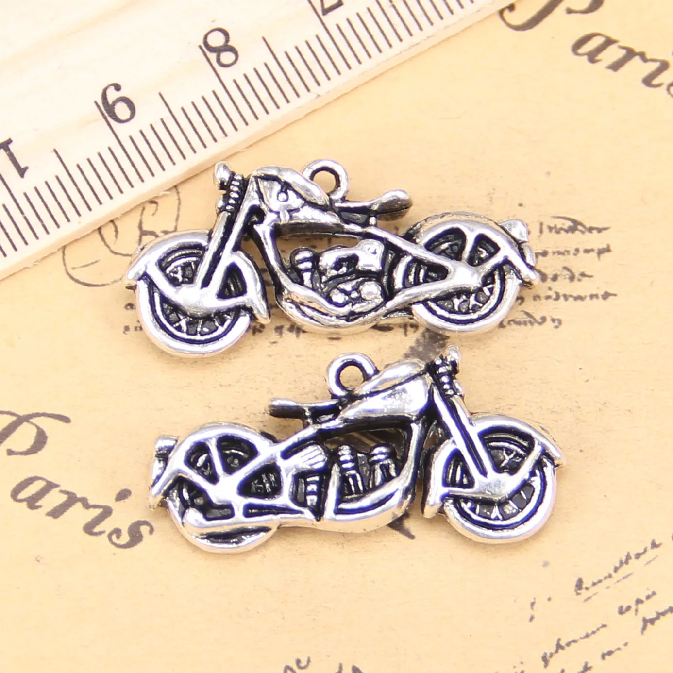 15pcs Jewelry Charms motorcycle motorcross 34x16mm Antique Silver Plated Pendants Making DIY Handmade Tibetan Silver Jewelry