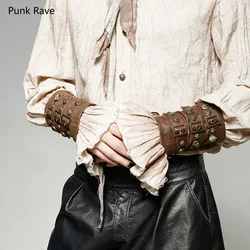 Ensembles d'armure en cuir PU gothique Punk Rave, bracelets Steampunk, brassards à la mode, cosplay S200, 1 paire