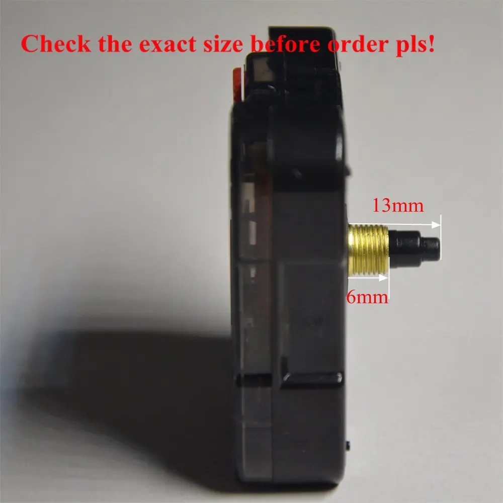 12888 Clock Accessory Quartz Movement 6mm Black Screw Plastic Sweep Movement With Clock Hand DIY Clock Kits Without hand