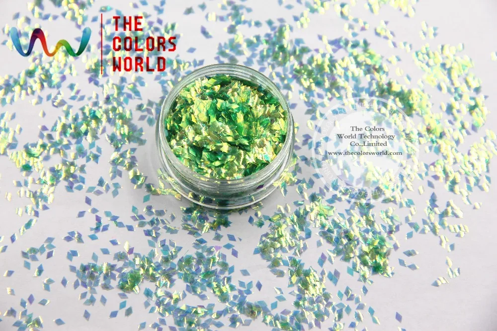 TCR333 American Fantasy Iridescent  Light Green Colors Diamond Shape 2MM Size Glitter Spangles for nail art and DIY decoration