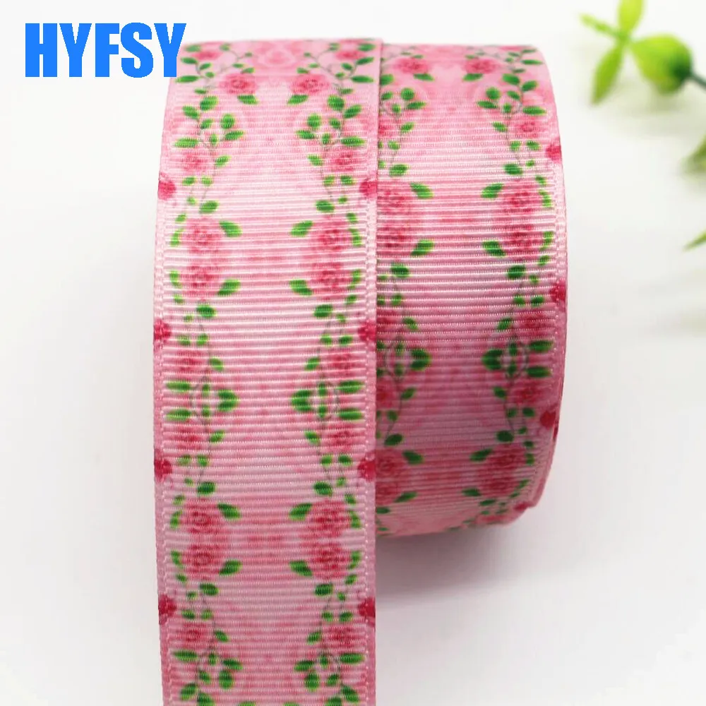 10 Yards 25mm Flower ribbon  DIY gift wrapping headwear handmade tape materials Grosgrain ribbons wedding Accessories Materials