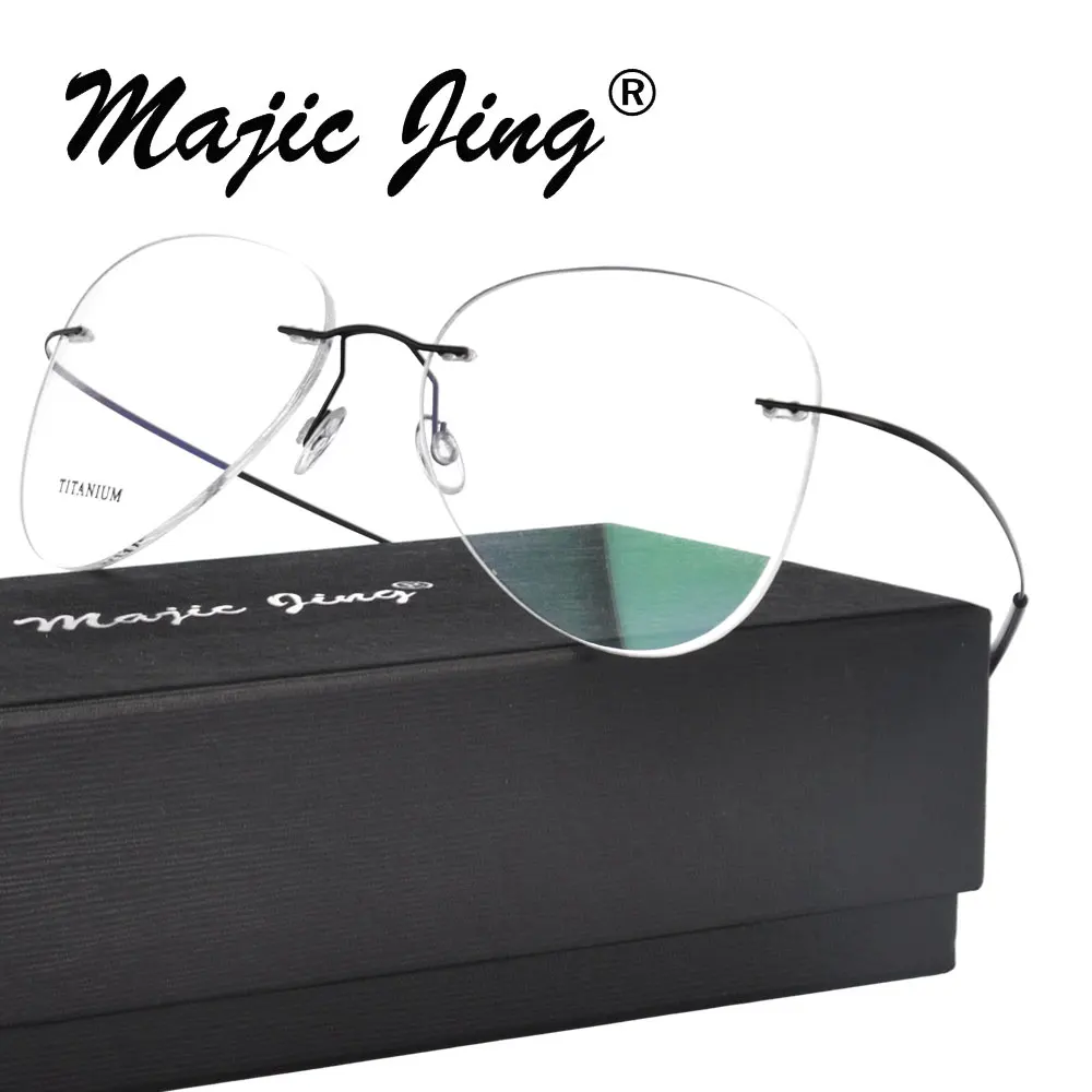 Rimless B titanium optical glasses frame classic unisex Aviation prescription eyewear 20002