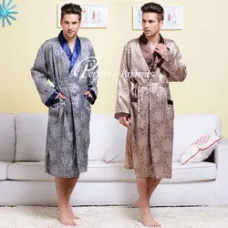 Conjunto de pijama de satén de seda para hombre, ropa de dormir, bata, camisón, EE. UU., M, L, XL, 2XL, 3XL