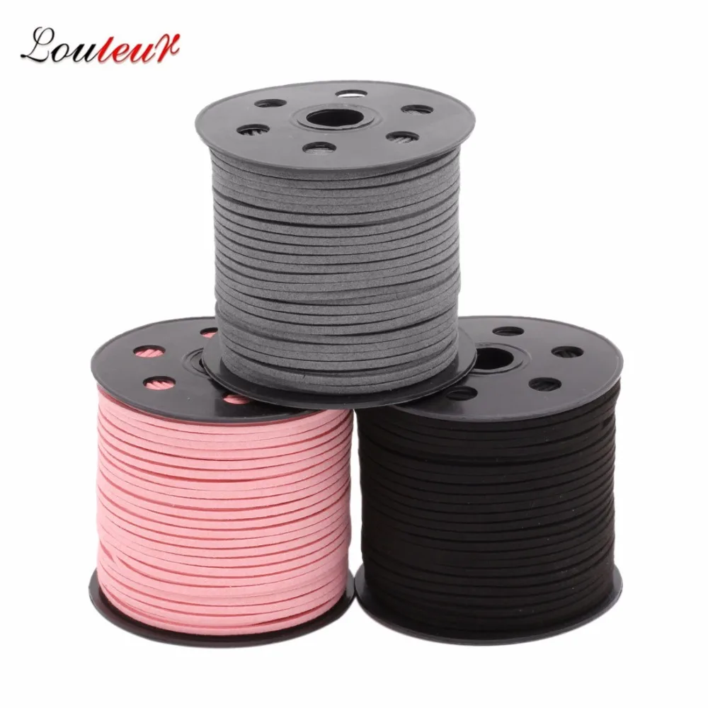 20Yard/Lot Flat Faux Suede Korean Velvet Leather Cord DIY Rope Thread For Jewelry Making Decorative Handicrafts Accessories