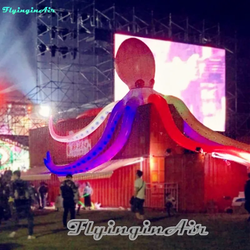 

Outdoor Inflatable Sea Devilfish 4m High Personalized Marine Animal Replica Air Blown Octopus Balloon for Concert/Building