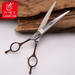 High quality professional pet grooming scissors left-handed JP440C non-slip handle beauty and comfort curved size 7.0inch