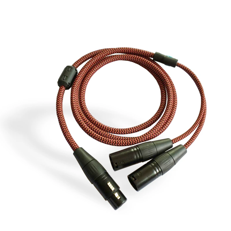 High Quality 3 Pin Female XLR to 2 XLR Male Anti-jamming Shield Dual XLR Mic Microphone Amplifier Mixer Splitter Audio Cable