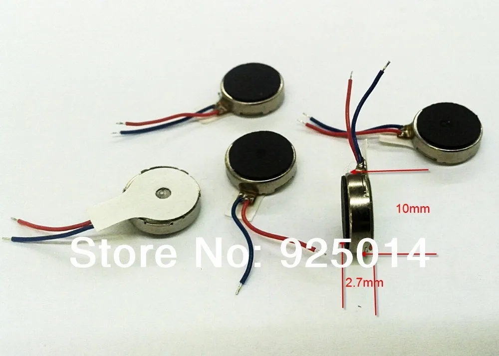 50pcs /lot 3V Coin Vibrating Micro Motor Flat 10mm diameter 2.7mm thickness