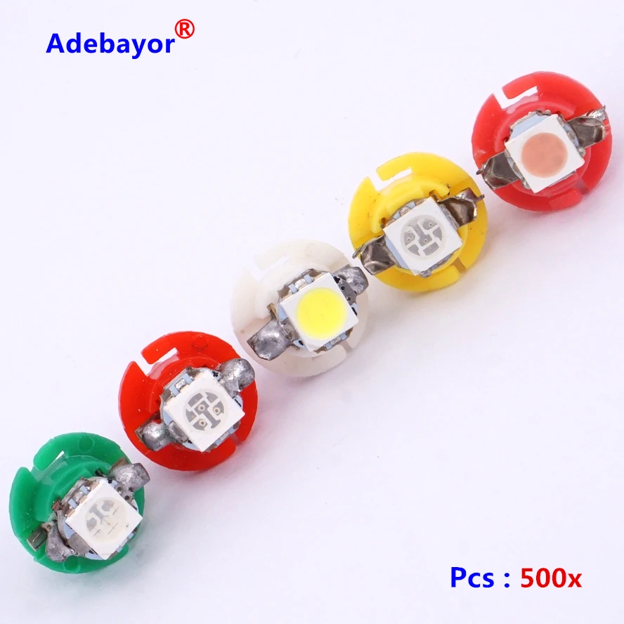 10pcs/lot T5 B8.4D Cheapest wholesale 1SMD LED Dashboard Light Bulbs LED Auto Bulb LED Car Lights White blue yellow red green