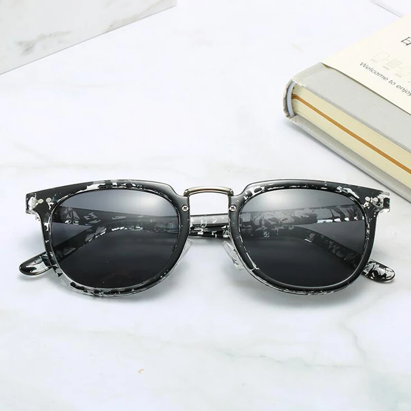 Men Sunglasses Women Myopia Square Rivets Fraame Black Lens Diopter Glasses Short-sighted Sun Glasses 0 -0.5 -1.0 -2.0 TO -6.0