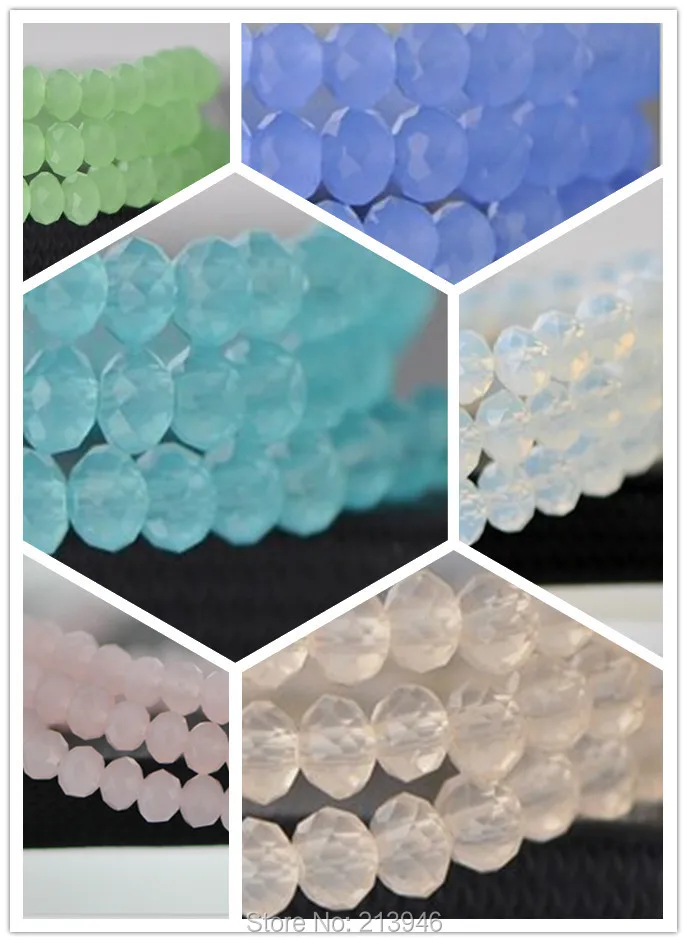 6*4MM 590Pcs/Pack Mixed Colors Clear Tone Roundle Glass Crystal Jewellery Beads